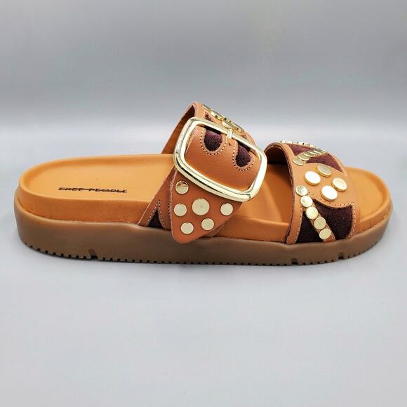 Free People Revelry Vachetta Studded Platform Slide Sandal Size 7 "Clay" - Picture 7 of 13